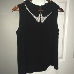 black lace collar top